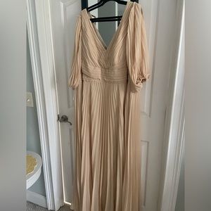 Azazie formal champagne dress.  Beautiful for MOB or formal event. Beautiful.